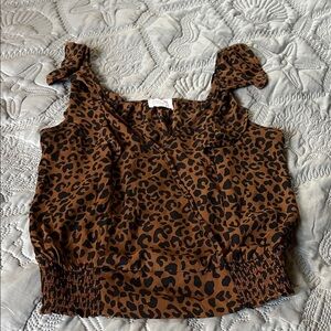 Sienna Sky Brown Leopard Print Tank Top